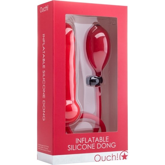 Ouch plugue inflável de silicone vermelho dong