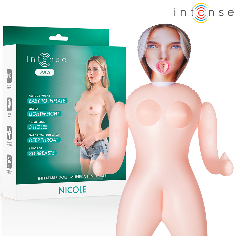 Muñeca Hinchável Intense Dolls Nicole com 3 Orifícios