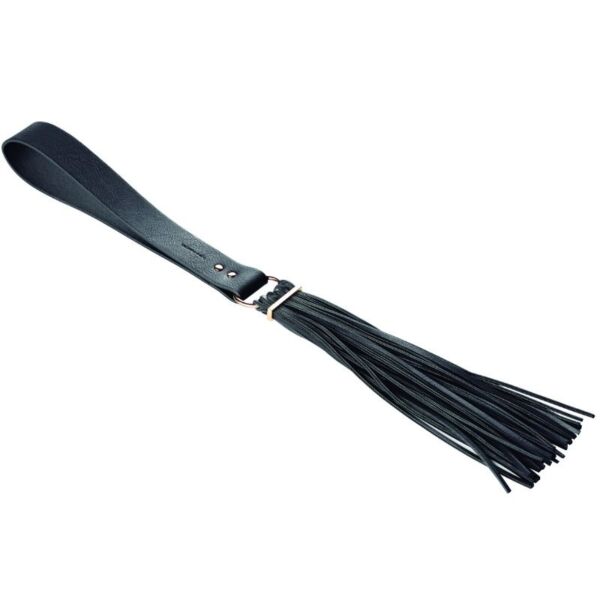 Chicote de tiras Maze Tassel Flogger da Bijoux Indiscrets, em preto