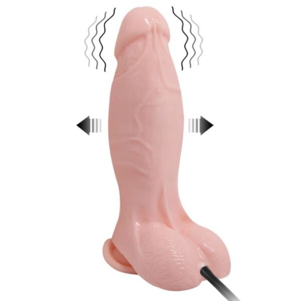 Dildo inflável Baile 18,8 cm, realista, com testículos, ventosa na base e inflador