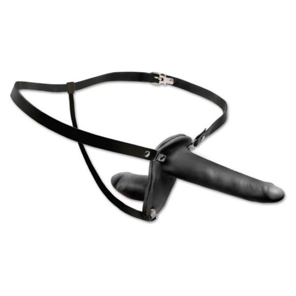 Arnês strap-on duplo Pipedream Double Penetrix com dildo e estimulador vaginal integrado