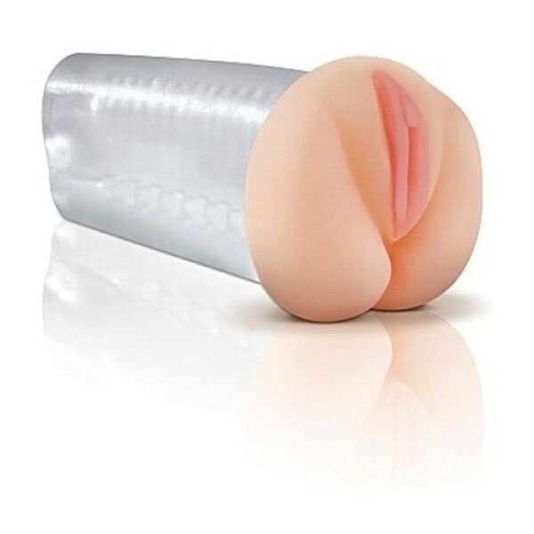 Masturbador masculino transparente Pipedream Extreme Toyz, com o interior de pérolas à vista