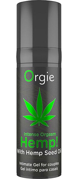 Embalagem airless do gel estimulante Orgie Hemp! Intense Orgasm 15 ml