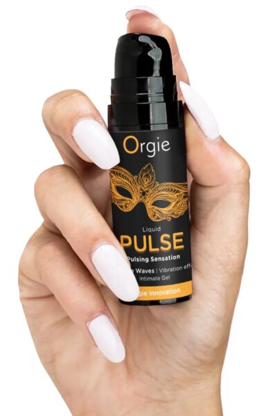 Frasco de gel estimulante Orgie Liquid Pulse sabor caramelo gelado, de 15 ml