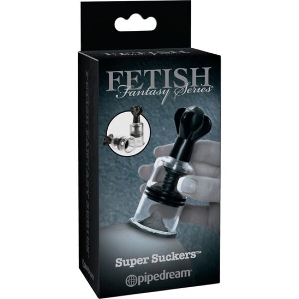 Sugador de mamilos Fetish Fantasy Super Nipple Sucker, com o cilindro transparente e o seletor de sucção