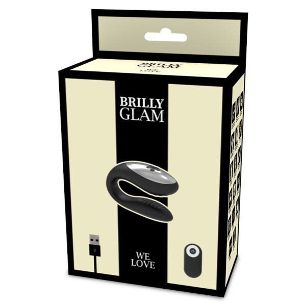 Vibrador para casais Brilly Glam We Love Black com comando à distância