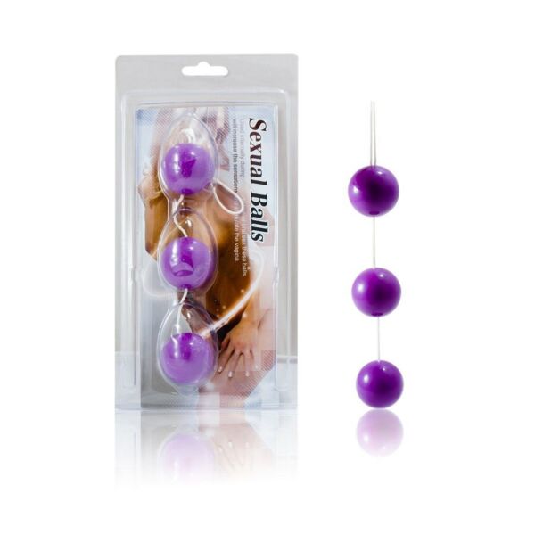 Bolas anais Baile Strip de 3,4 cm, três bolas unidas com argola na ponta