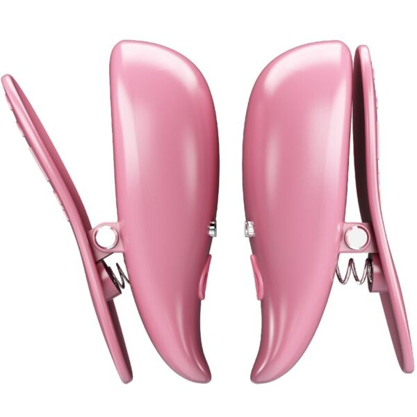 Pinças vibratórias para mamilos Pretty Love BI-300036W, cor-de-rosa, com o respetivo comando à distância