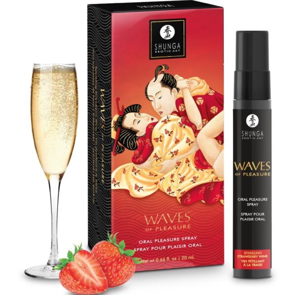 Spray oral comestível Shunga Waves of Pleasure, embalagem de 20 ml