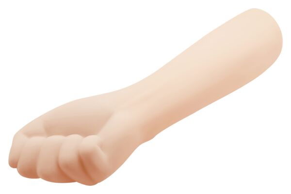 Dildo Party Up Tony com forma realista de braço e punho, em cor bege