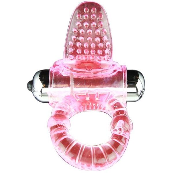 Anel vibratório Baile BI-014081 com estimulador de clitóris e a respetiva bala vibratória
