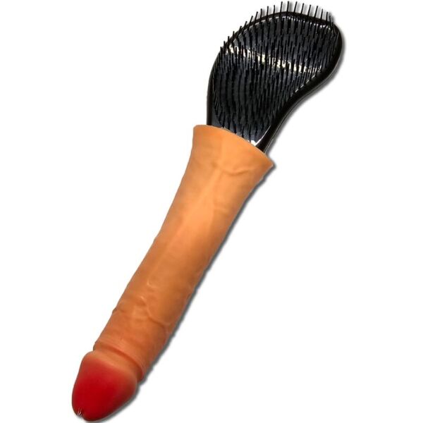 Escova de cabelo Diablo Picante com cabo em forma de pénis