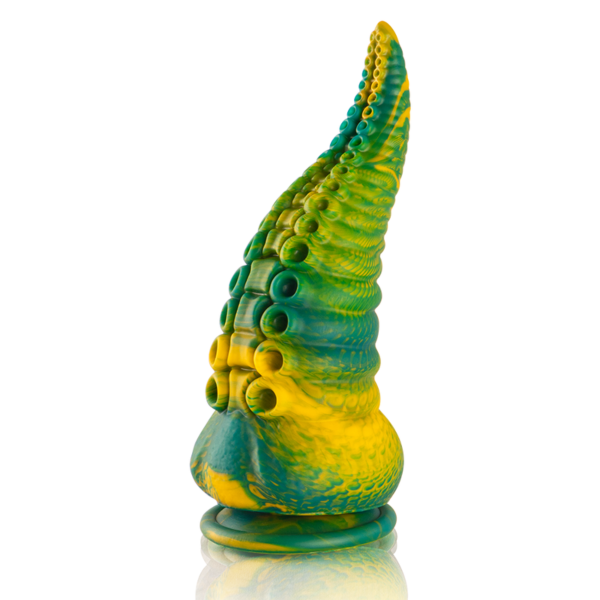 Dildo EPIC Cetus da coleção Cybersilicock, com a sua forma por tramos e a sua base