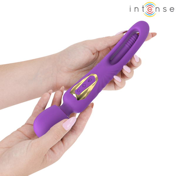 Vibrador wand Intense Christy com a sua língua oscilante