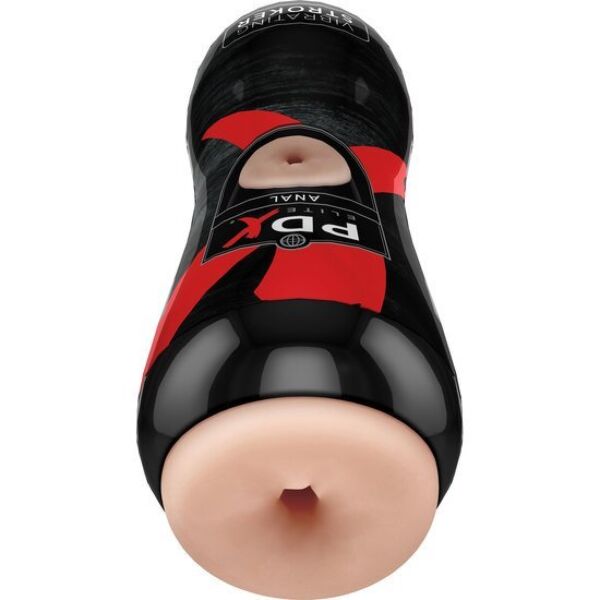 Masturbador anal Pipedream PDX Elite Vibrating Anal Stroker com a sua capa e a sua bala vibratória