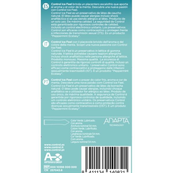 Caixa de preservativos Control Ice Feel, 10 unidades