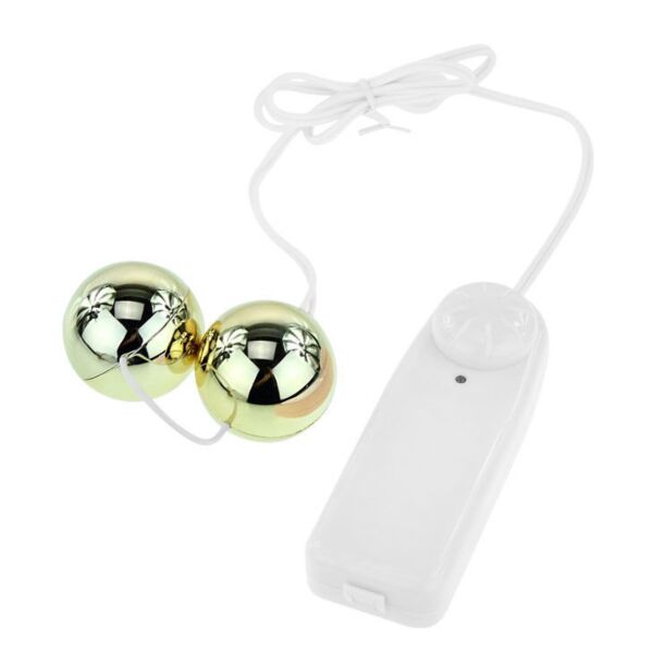 Bolas vaginais vibratórias Baile Golden Chinese Balls com o respetivo comando com fio