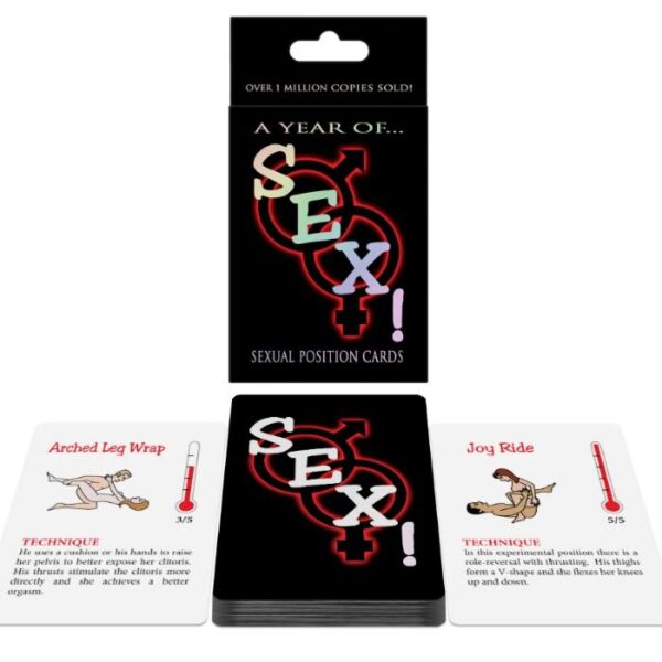 Jogo de cartas Kheper Games A Year of SEX! com posições do Kama Sutra
