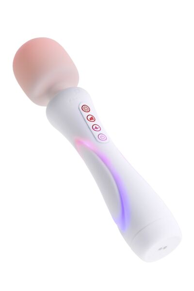 Varinha vibradora Paradise Pleasure The Wand, branca, com iluminação RGB