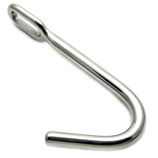 Gancho anal Metal Hard Anal Bondage Hook, com a argola na sua parte reta