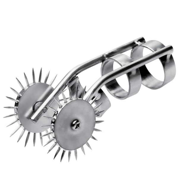Dedal estimulador Metal Hard com duas rodas e três anéis