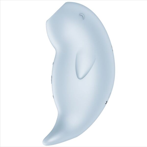 Estimulador de clitóris por sucção Satisfyer Seal You Soon com forma de animal marinho, em azul-claro