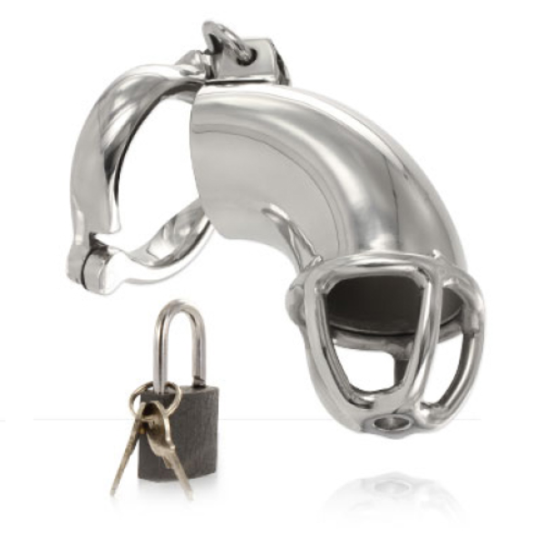 Gaiola de castidade Metal Hard Lancelot com argola, pino e cadeado