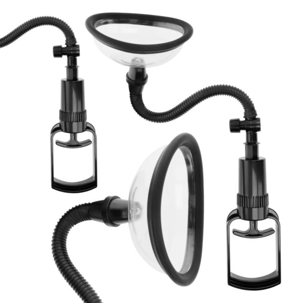 Bomba vaginal manual Intense com os 2 copos intercambiáveis, a mangueira e a bomba de pressão