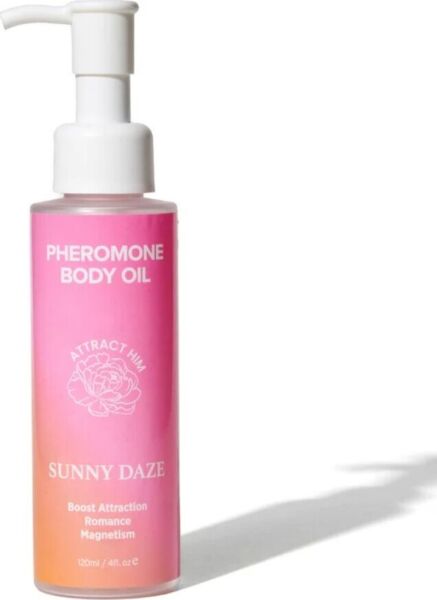 Óleo corporal com feromonas Eye of Love Bloom de 120 ml, nos aromas Lilac Dream e Sunny Daze