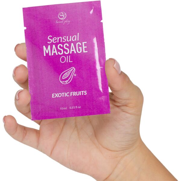 Monodose de óleo de massagem Secret Play Frutas Exóticas de 10 ml