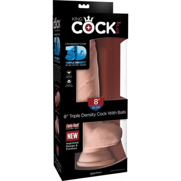 Dildo realista King Cock Plus Triple Density da Pipedream, com ventosa na base