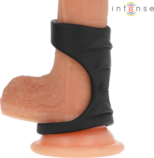 Anel duplo Intense THEO preto, com dois aros de tamanhos diferentes