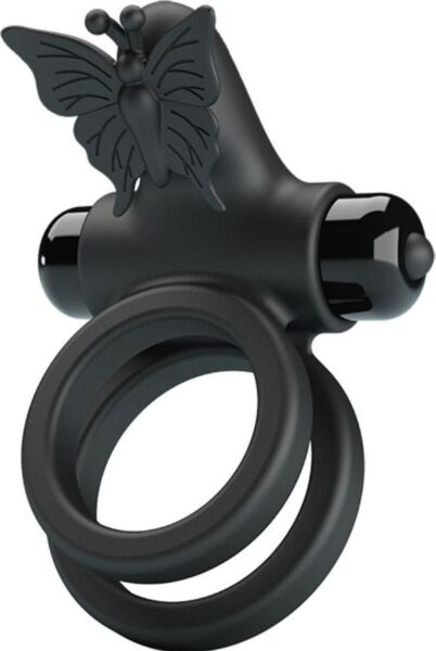 Anel vibratório duplo Pretty Love BI-210296 com a sua borboleta vibratória