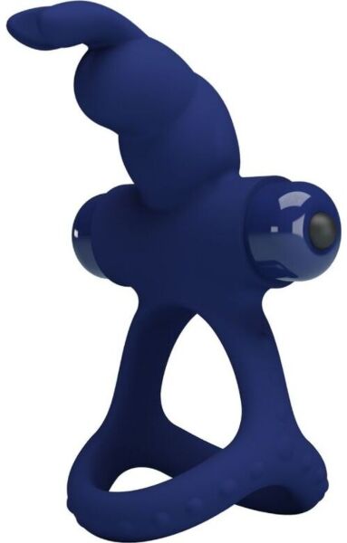 Anel peniano vibratório Pretty Love BI-210321 azul, com os dois anéis