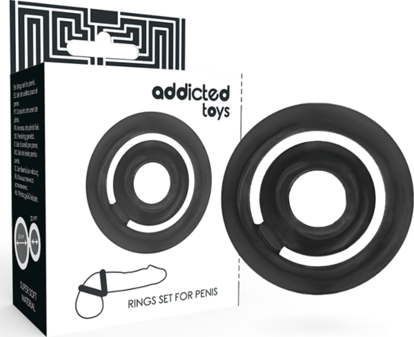 Conjunto de anéis penianos Addicted Toys Potenz, com os seus dois anéis