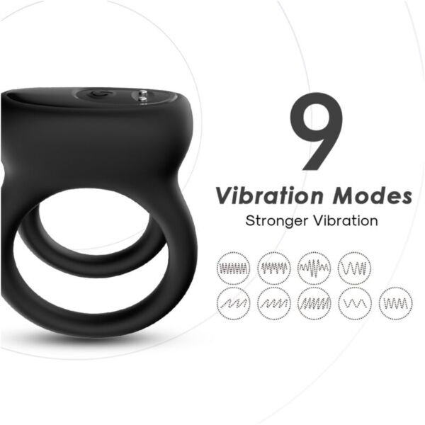 Anel peniano vibratório ARMONY Double Ring com desenho de duplo anel