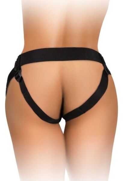 Arnês strap-on King Cock Elite Comfy Body Dock com a sua placa de ventosa e cintas de nylon
