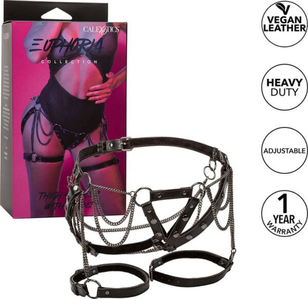 Arnês de coxa CalExotics Euphoria com correntes de metal