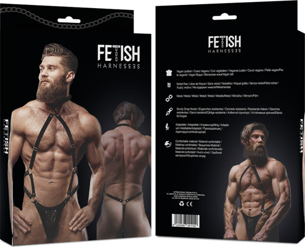 Arnês Fetish Submissive Attitude ajustável de uma só peça