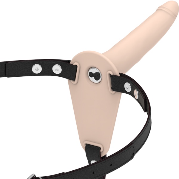Arnês strap-on com vibrador Fetish Submissive 15 cm de silicone, com cinto elástico