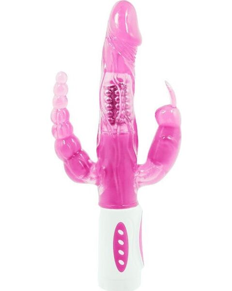 Vibrador Baile Pretty Bunny com rotador e estimuladores clitoriano e anal