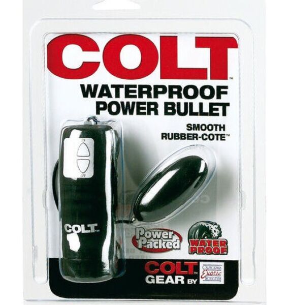 CalExotics Colt Waterproof Power Bullet preta com comando ligado por cabo