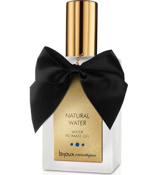 Lubrificante Bijoux Indiscrets Natural 70 ml, frasco de vidro com doseador e tampa dourada