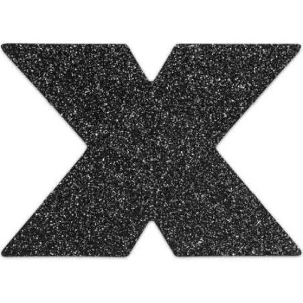 Tapa-mamilos Bijoux Indiscrets Flash Cross em forma de cruz com purpurina