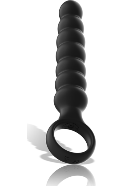 Plug anal vibratório Black&Silver Bob, de cor preta