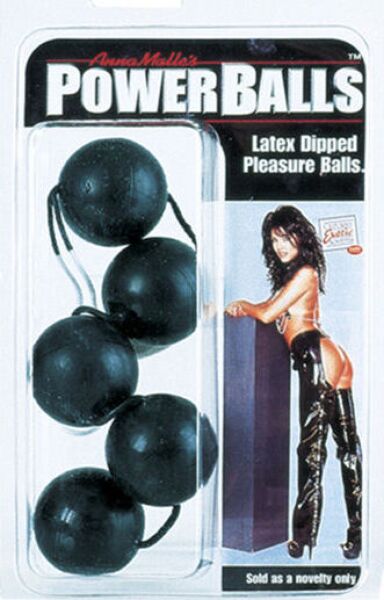 Bolas CalExotics Power Balls, cinco bolas pretas unidas por um cordão