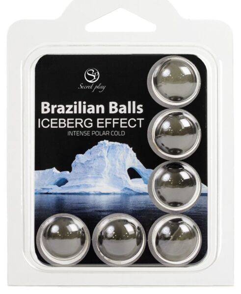 Conjunto de 6 Brazilian Balls Iceberg da Secret Play, bolas de óleo de massagem com efeito frio