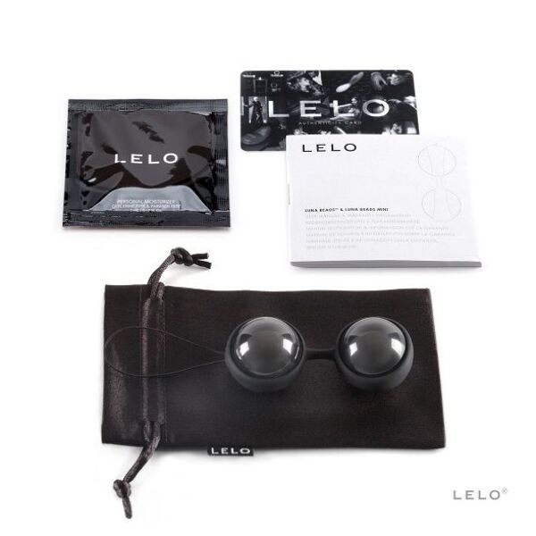 Bolas vaginais LELO LUNA Beads Noir com conector e fio de extração