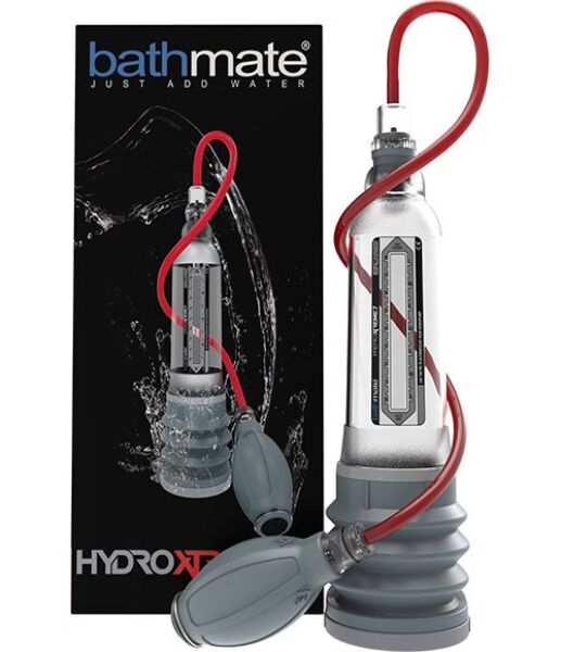 Bomba para o pénis Bathmate Hydroxtreme 7 transparente, com a sua pera manual