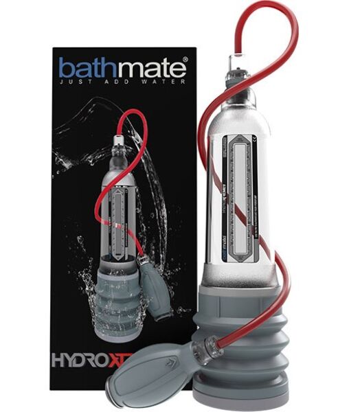 Bomba de vácuo para o pénis Bathmate HydroXtreme 9, transparente, com a respetiva pera manual